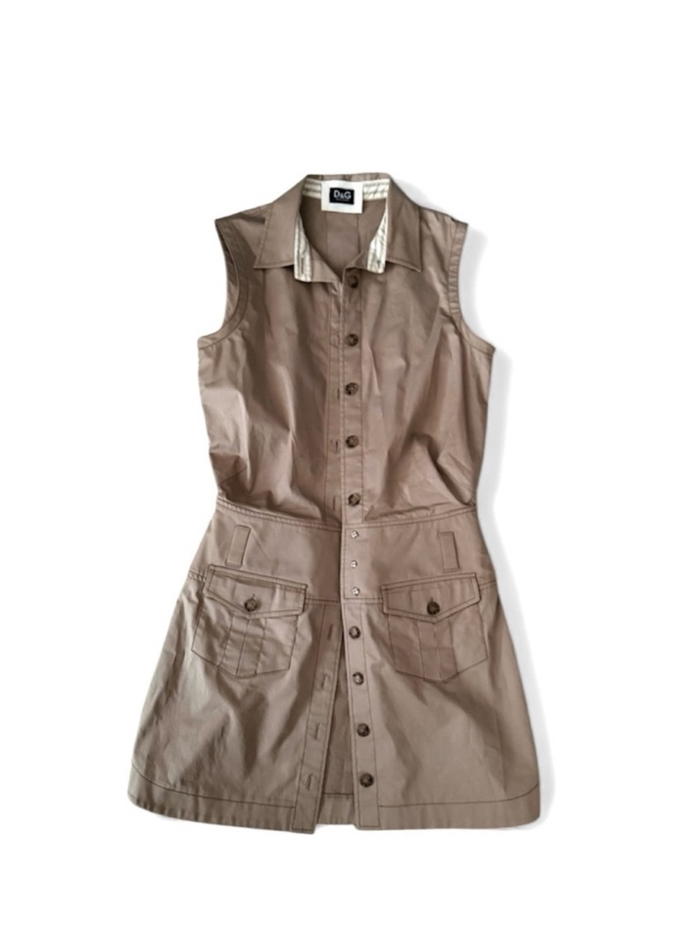 Dolce & Gabbana Sleeveless Button-Front Mini Dress